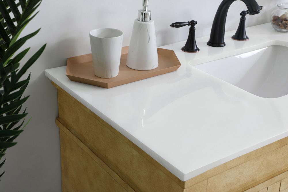 Elegant Furniture & Lighting - Lexington 42 inch Single Bathroom vanity in Antique Beige with ivory white engineered marble - VF13042AB-VW veiw 5