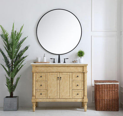 Elegant Furniture & Lighting - Lexington 42 inch Single Bathroom vanity in Antique Beige with ivory white engineered marble - VF13042AB-VW veiw 7