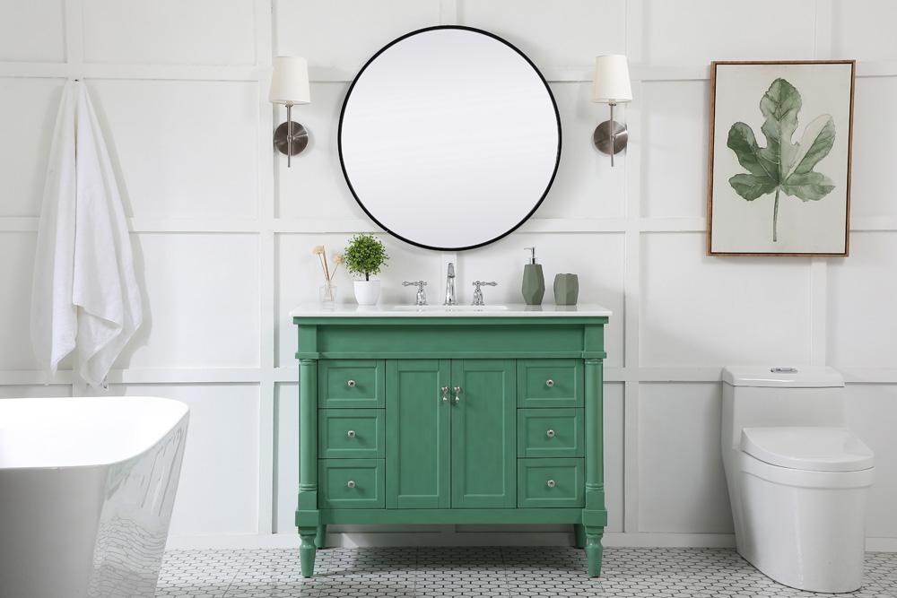 Elegant Furniture & Lighting - Lexington 42 inch Single Bathroom vanity in vintage mint with ivory white engineered marble - VF13042VM-VW veiw 5