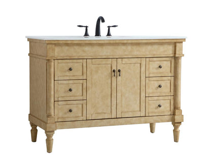 Elegant Furniture & Lighting - Lexington 48 inch Single Bathroom vanity in Antique Beige with ivory white engineered marble - VF13048AB-VW veiw 8