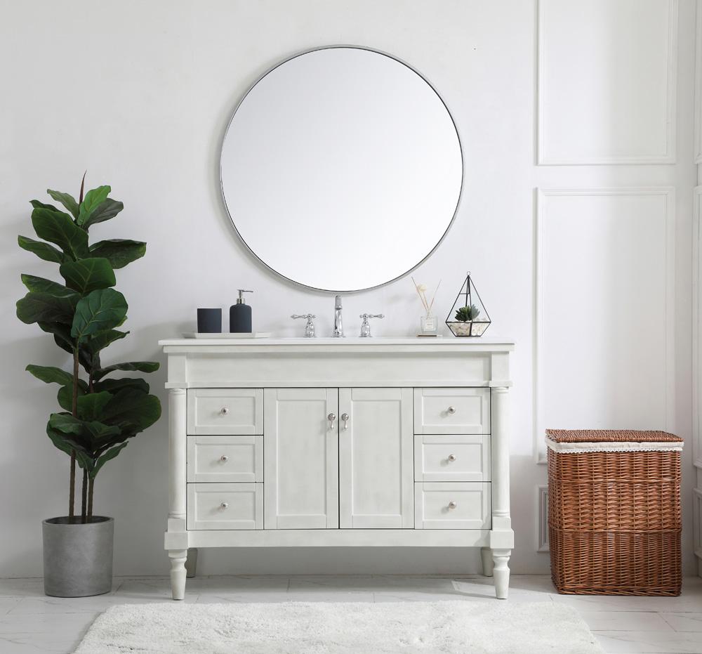 Elegant Furniture & Lighting - Lexington 48 inch Single Bathroom vanity in Antique White with ivory white engineered marble - VF13048AW-VW veiw 7