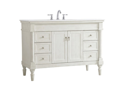 Elegant Furniture & Lighting - Lexington 48 inch Single Bathroom vanity in Antique White with ivory white engineered marble - VF13048AW-VW veiw 8