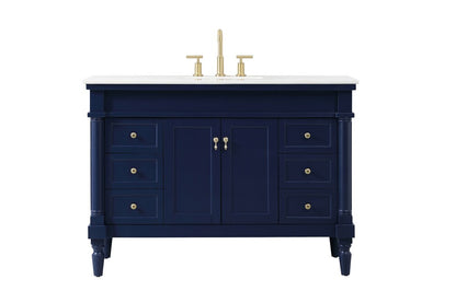 Elegant Furniture & Lighting - Lexington 48 inch Single bathroom vanity in blue - VF13048BL veiw 1