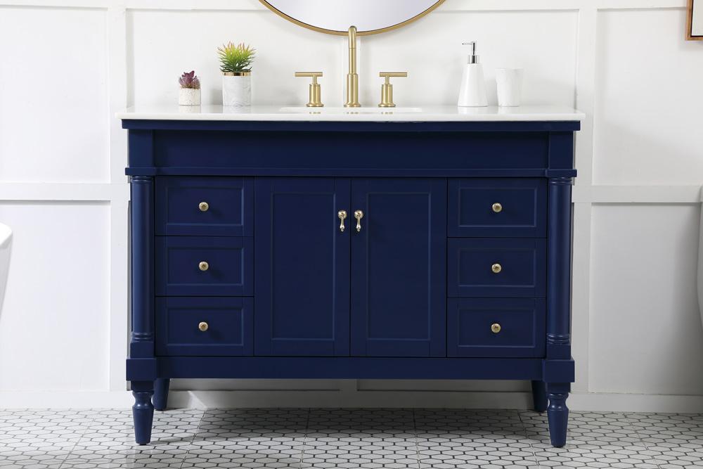 Elegant Furniture & Lighting - Lexington 48 inch Single bathroom vanity in blue - VF13048BL veiw 2
