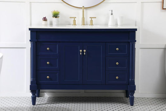 Elegant Furniture & Lighting - Lexington 48 inch Single bathroom vanity in blue - VF13048BL veiw 2