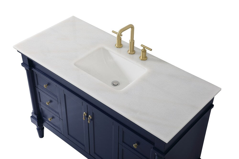 Elegant Furniture & Lighting - Lexington 48 inch Single bathroom vanity in blue - VF13048BL veiw 3