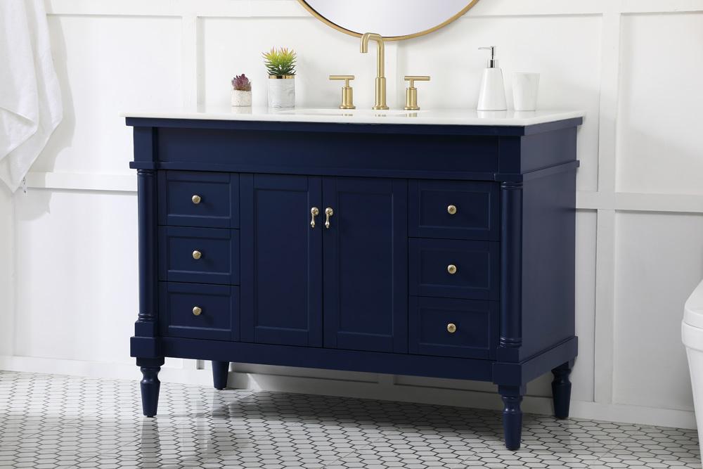 Elegant Furniture & Lighting - Lexington 48 inch Single bathroom vanity in blue - VF13048BL veiw 9