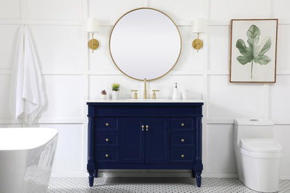Elegant Furniture & Lighting - Lexington 48 inch Single bathroom vanity in blue - VF13048BL veiw 11