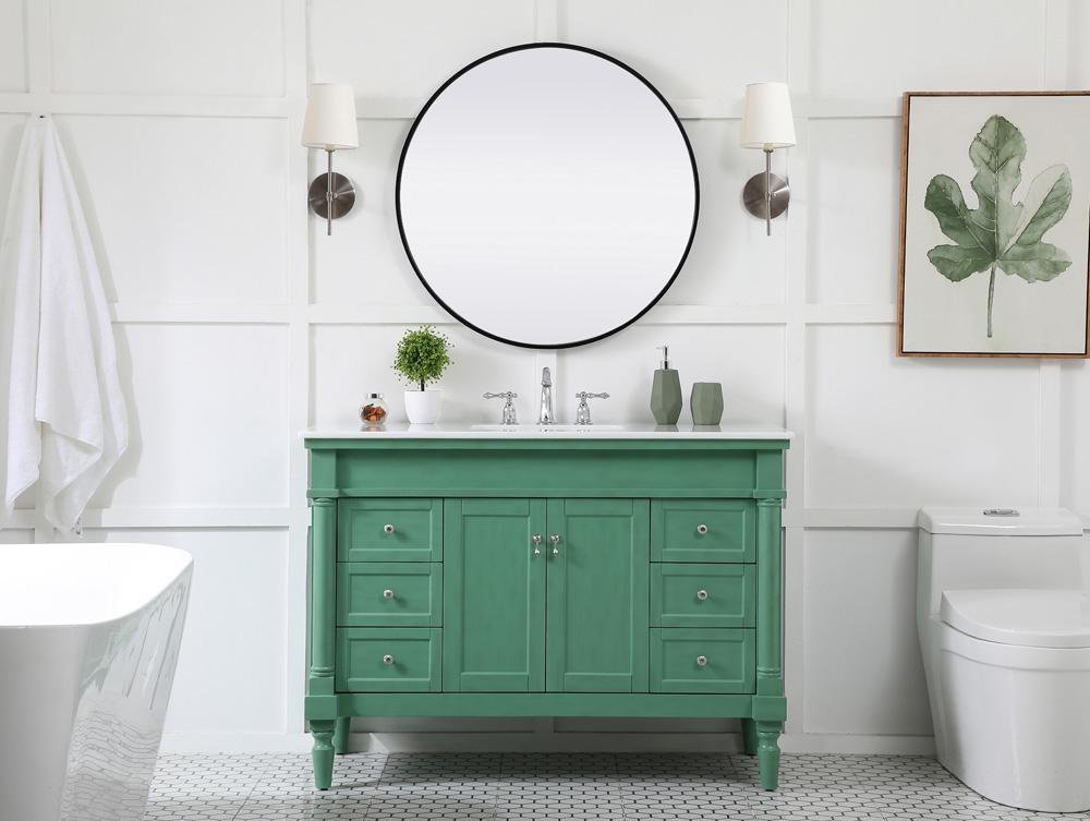 Elegant Furniture & Lighting - Lexington 48 inch Single Bathroom vanity in vintage mint with ivory white engineered marble - VF13048VM-VW veiw 5