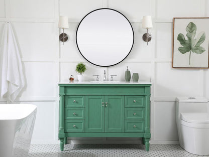 Elegant Furniture & Lighting - Lexington 48 inch Single Bathroom vanity in vintage mint with ivory white engineered marble - VF13048VM-VW veiw 5