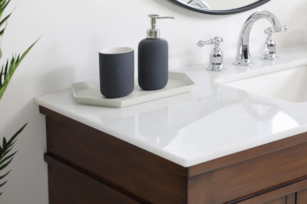 Elegant Furniture & Lighting - Lexington 48 inch Single Bathroom vanity in Walnut with ivory white engineered marble - VF13048WT-VW veiw 5