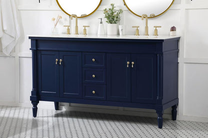 Elegant Furniture & Lighting - Lexington 60 inch double bathroom vanity in blue - VF13060DBL veiw 9