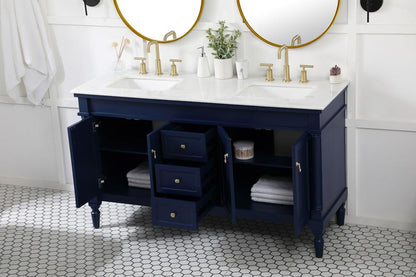 Elegant Furniture & Lighting - Lexington 60 inch double bathroom vanity in blue - VF13060DBL veiw 10