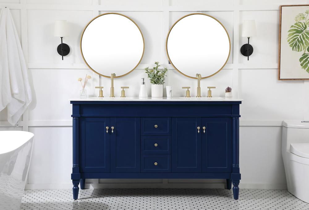 Elegant Furniture & Lighting - Lexington 60 inch double bathroom vanity in blue - VF13060DBL veiw 11