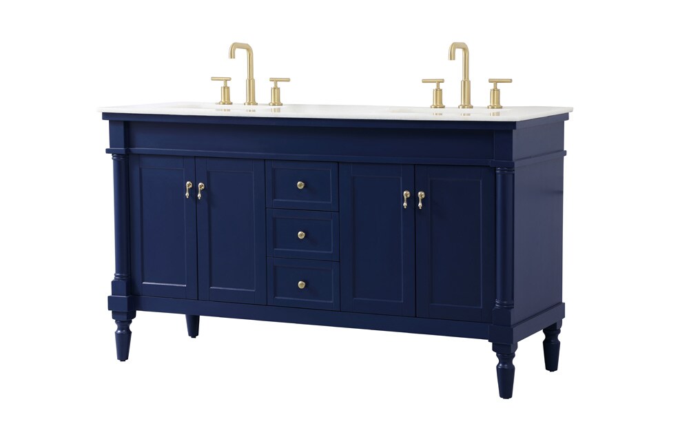 Elegant Furniture & Lighting - Lexington 60 inch double bathroom vanity in blue - VF13060DBL veiw 14