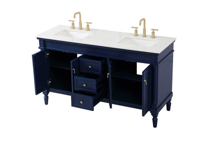 Elegant Furniture & Lighting - Lexington 60 inch double bathroom vanity in blue - VF13060DBL veiw 16