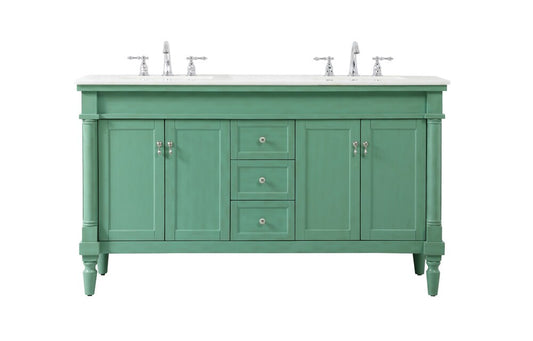 Elegant Furniture & Lighting - Lexington 60 inch double bathroom vanity in vintage mint - VF13060DVM veiw 1