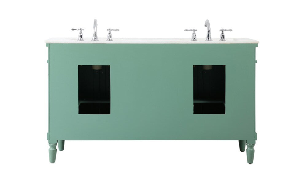 Elegant Furniture & Lighting - Lexington 60 inch double bathroom vanity in vintage mint - VF13060DVM veiw 8