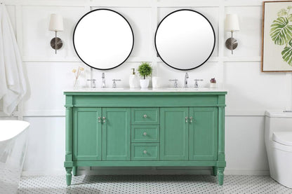 Elegant Furniture & Lighting - Lexington 60 inch double bathroom vanity in vintage mint - VF13060DVM veiw 11