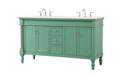 Elegant Furniture & Lighting - Lexington 60 inch double bathroom vanity in vintage mint - VF13060DVM veiw 14