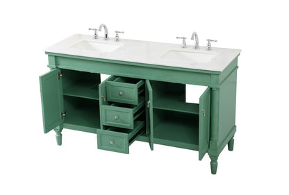 Elegant Furniture & Lighting - Lexington 60 inch double bathroom vanity in vintage mint - VF13060DVM veiw 16