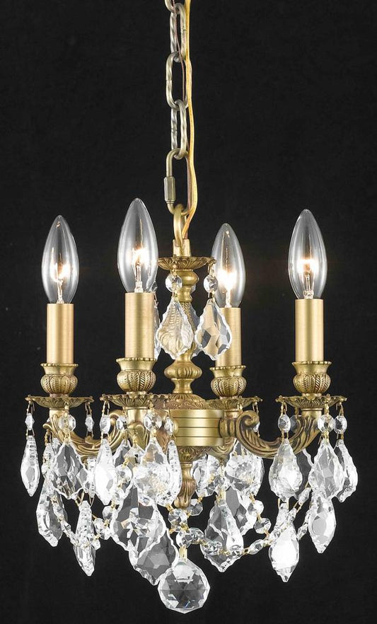 Elegant Furniture & Lighting - Lillie 4 light French Gold Pendant Clear Royal Cut Crystal - 9104D10FG/RC veiw 1