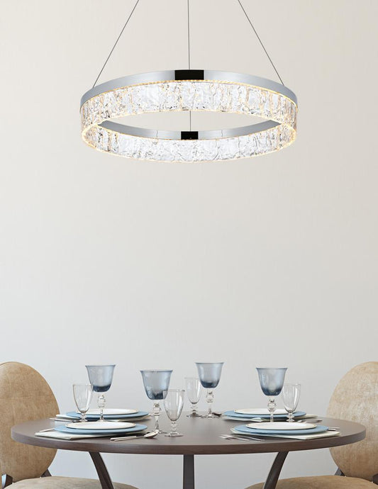 Elegant Furniture & Lighting - Linden 22 inch Adjustable LED chandelier in Chrome - 2050D22C veiw 2