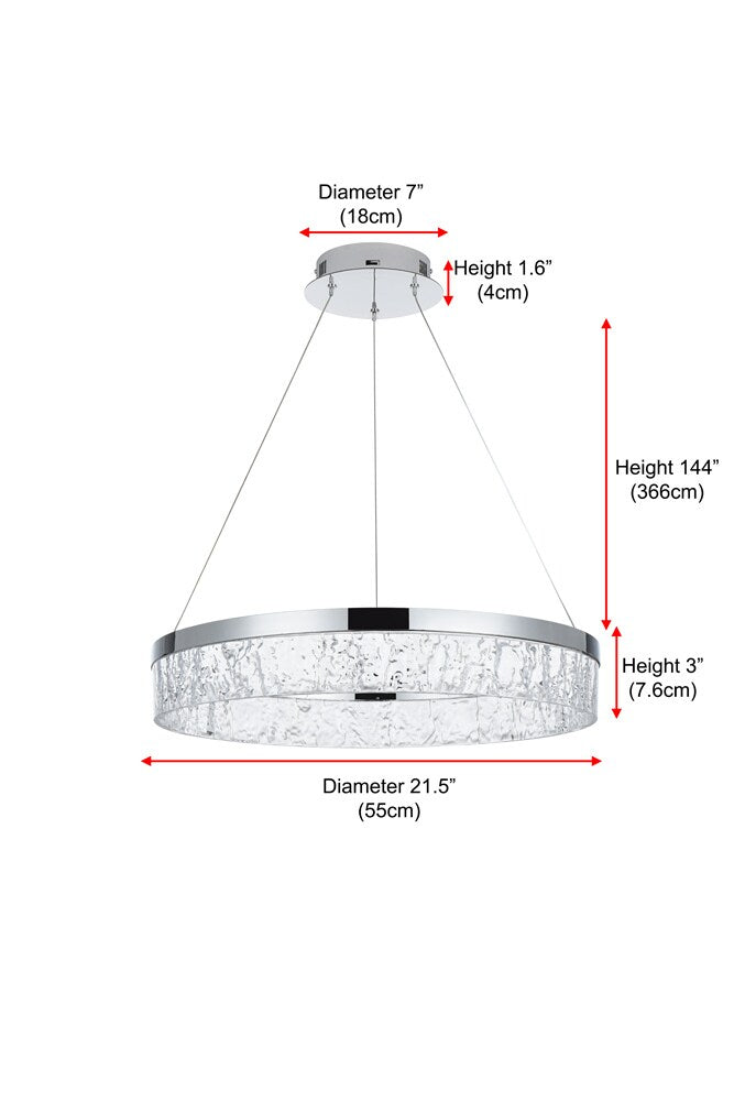 Elegant Furniture & Lighting - Linden 22 inch Adjustable LED chandelier in Chrome - 2050D22C veiw 3