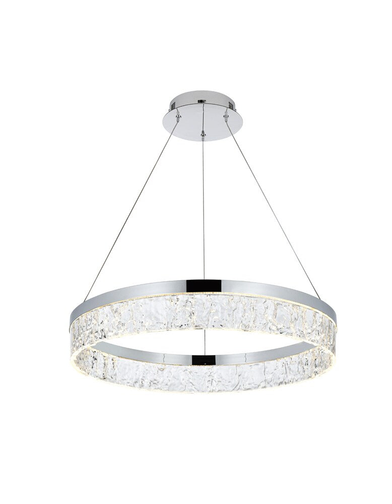Elegant Furniture & Lighting - Linden 22 inch Adjustable LED chandelier in Chrome - 2050D22C veiw 4