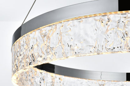 Elegant Furniture & Lighting - Linden 22 inch Adjustable LED chandelier in Chrome - 2050D22C veiw 7