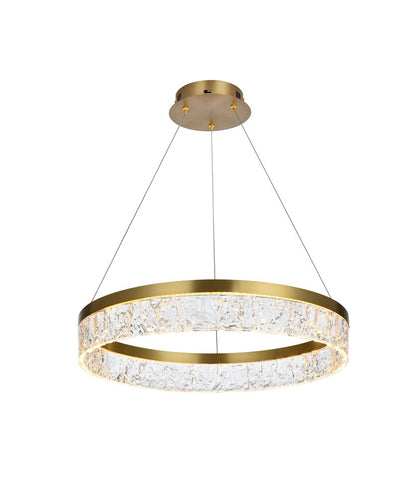 Elegant Furniture & Lighting - Linden 22 inch Adjustable LED chandelier in Satin Gold - 2050D22SG veiw 1