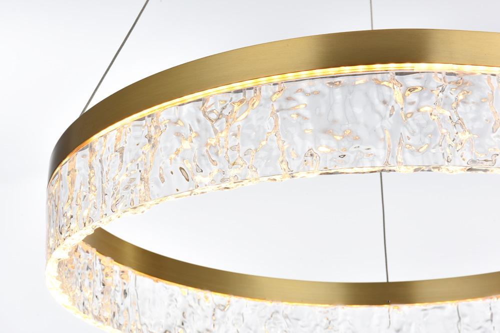 Elegant Furniture & Lighting - Linden 22 inch Adjustable LED chandelier in Satin Gold - 2050D22SG veiw 7
