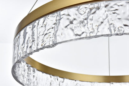 Elegant Furniture & Lighting - Linden 22 inch Adjustable LED chandelier in Satin Gold - 2050D22SG veiw 8