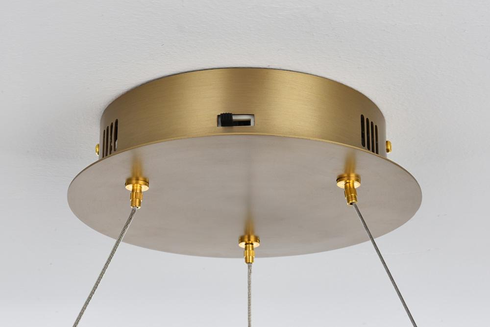Elegant Furniture & Lighting - Linden 22 inch Adjustable LED chandelier in Satin Gold - 2050D22SG veiw 9