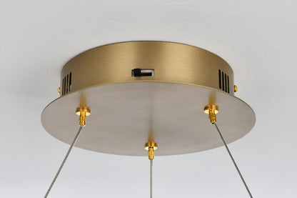 Elegant Furniture & Lighting - Linden 22 inch Adjustable LED chandelier in Satin Gold - 2050D22SG veiw 9