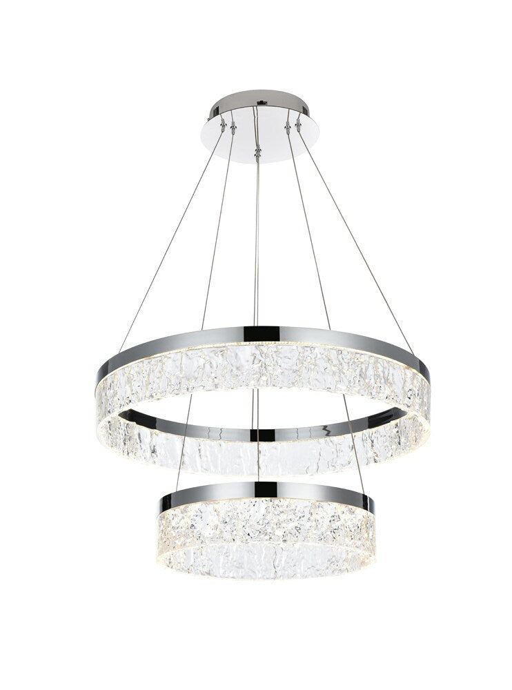 Elegant Furniture & Lighting - Linden 22 inch Adjustable LED chandelier in Chrome - 2050G22C veiw 4
