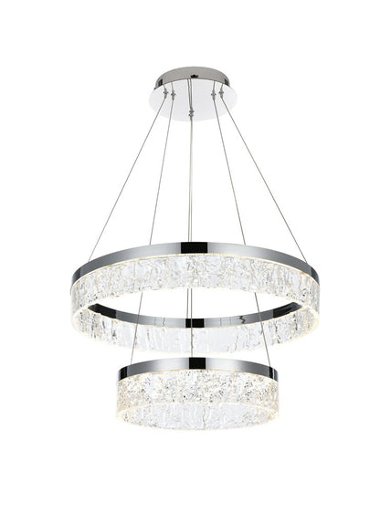 Elegant Furniture & Lighting - Linden 22 inch Adjustable LED chandelier in Chrome - 2050G22C veiw 4