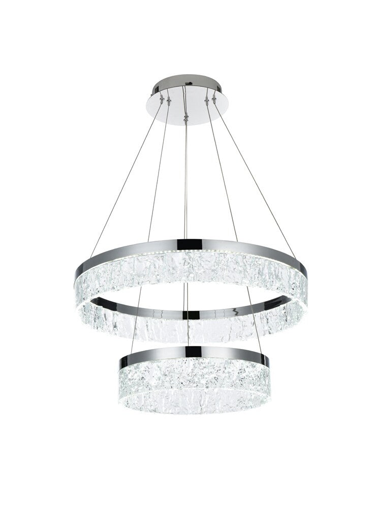 Elegant Furniture & Lighting - Linden 22 inch Adjustable LED chandelier in Chrome - 2050G22C veiw 5