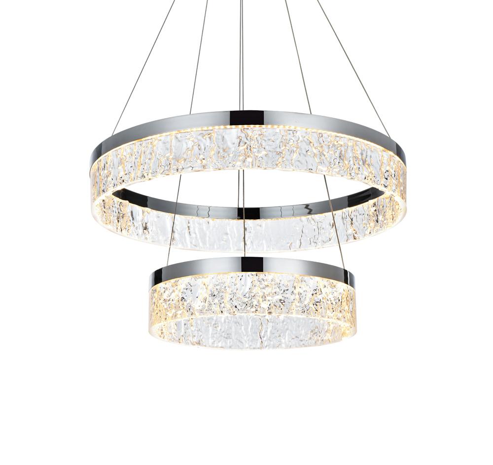 Elegant Furniture & Lighting - Linden 22 inch Adjustable LED chandelier in Chrome - 2050G22C veiw 6