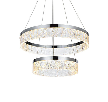 Elegant Furniture & Lighting - Linden 22 inch Adjustable LED chandelier in Chrome - 2050G22C veiw 6