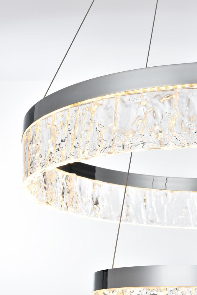 Elegant Furniture & Lighting - Linden 22 inch Adjustable LED chandelier in Chrome - 2050G22C veiw 7