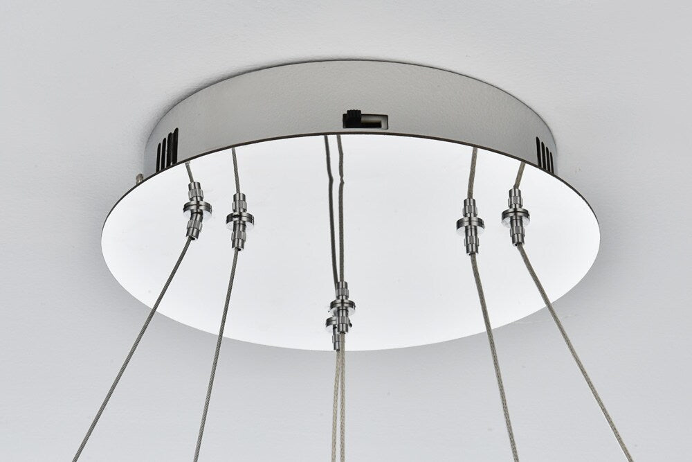 Elegant Furniture & Lighting - Linden 22 inch Adjustable LED chandelier in Chrome - 2050G22C veiw 8
