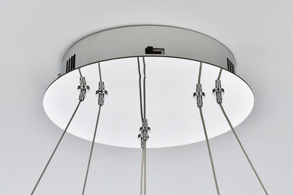 Elegant Furniture & Lighting - Linden 22 inch Adjustable LED chandelier in Chrome - 2050G22C veiw 8