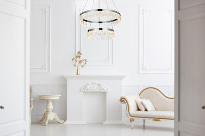 Elegant Furniture & Lighting - Linden 22 inch Adjustable LED chandelier in Chrome - 2050G22C veiw 11