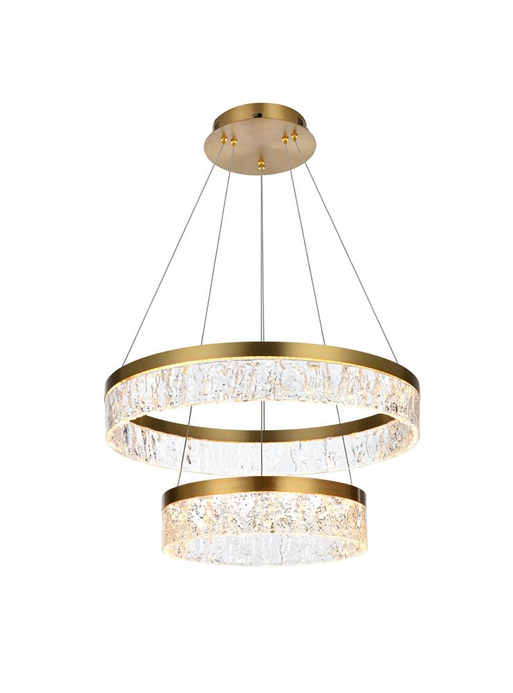Elegant Furniture & Lighting - Linden 22 inch Adjustable LED chandelier in Satin Gold - 2050G22SG veiw 1