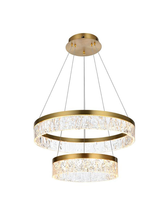 Elegant Furniture & Lighting - Linden 22 inch Adjustable LED chandelier in Satin Gold - 2050G22SG veiw 1