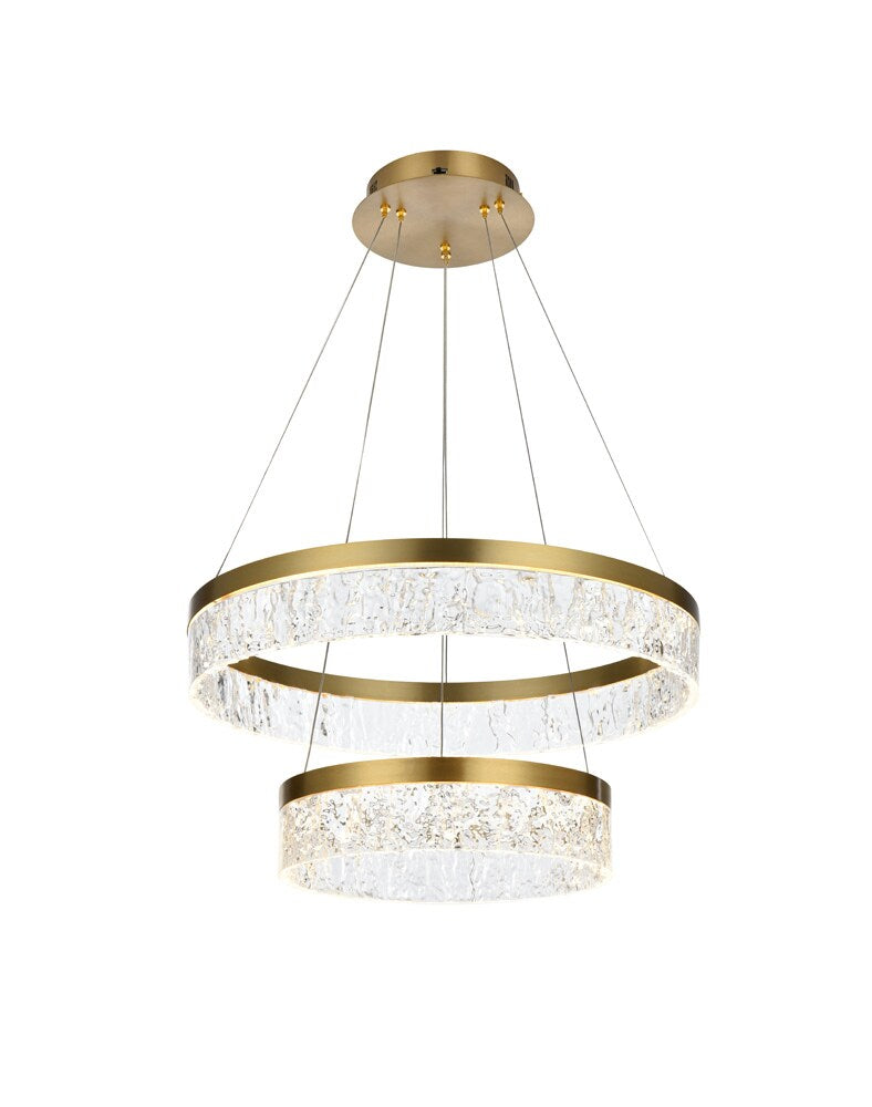 Elegant Furniture & Lighting - Linden 22 inch Adjustable LED chandelier in Satin Gold - 2050G22SG veiw 4