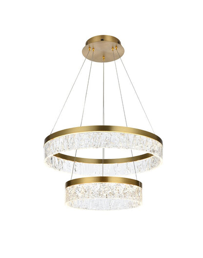 Elegant Furniture & Lighting - Linden 22 inch Adjustable LED chandelier in Satin Gold - 2050G22SG veiw 4