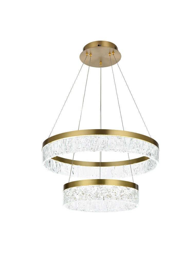 Elegant Furniture & Lighting - Linden 22 inch Adjustable LED chandelier in Satin Gold - 2050G22SG veiw 5