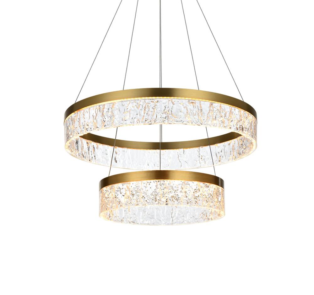 Elegant Furniture & Lighting - Linden 22 inch Adjustable LED chandelier in Satin Gold - 2050G22SG veiw 6